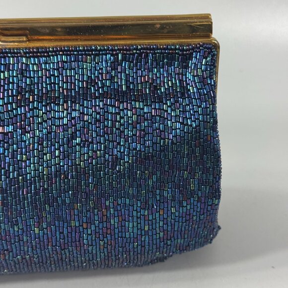 Ellegent Saks Fifth Avenue Beaded Evening Bag/Clutch  in Blue - Picture 3 of 15